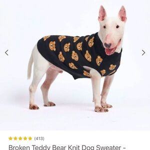 Black and Brown Dog Sweater with Bear Design by SPARKPAWS